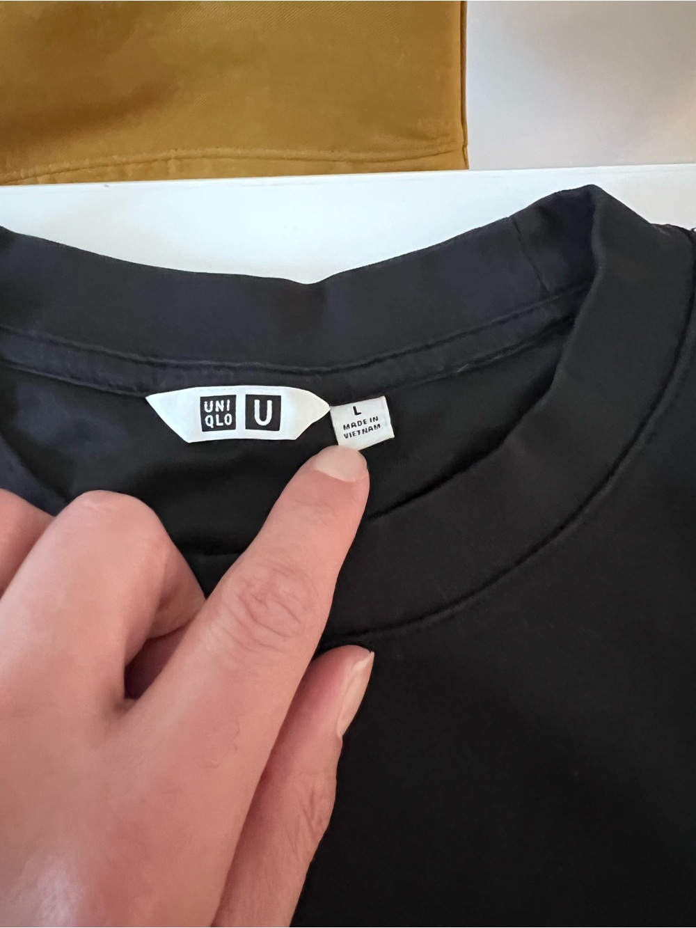 Uniqlo Black Crewneck Tee with U Label